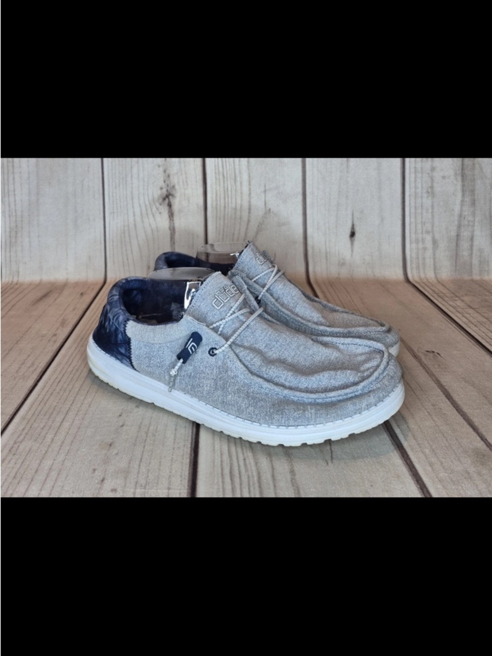 Hey Dude Wally Funk Tie Dye Canvas Slip-On Shoes Gray Indigo Men's Size 14